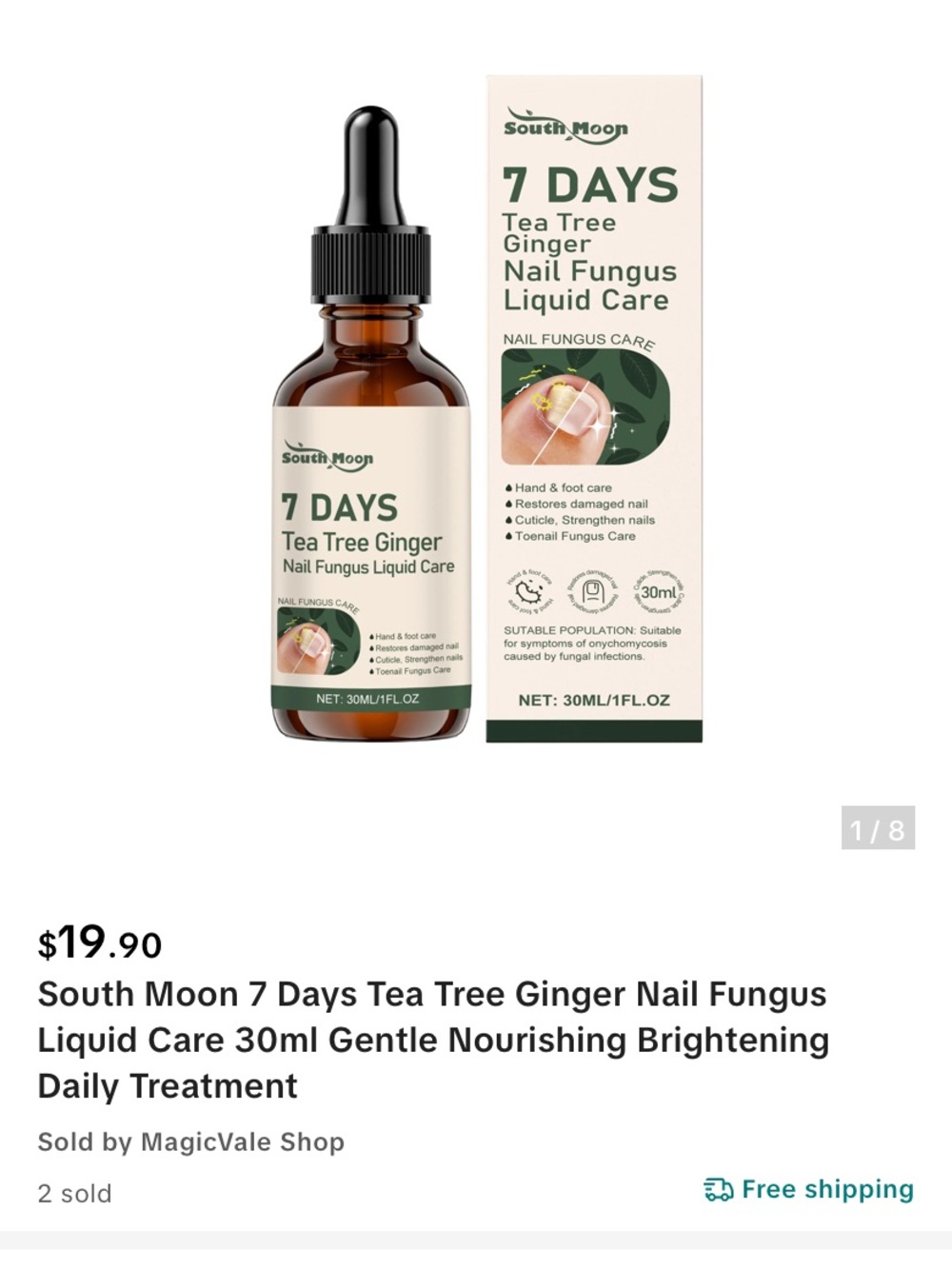South moon tea tree ginger mail fungus liquid care